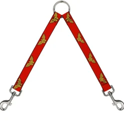 Dog Leash Splitter - Wonder Woman Logo Red