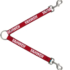 Dog Leash Splitter - YAHWEH Text Red White