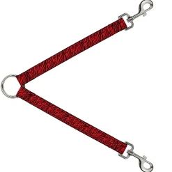 Dog Leash Splitter - Zebra 2 Red
