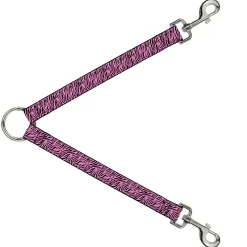 Dog Leash Splitter - Zebra 2 Baby Pink