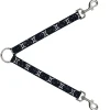 Dog Leash Splitter - Zodiac Gemini Symbol/Constellations Black/White