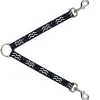 Dog Leash Splitter - Zodiac Aquarius Symbol/Constellations Black/White