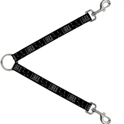 Dog Leash Splitter - Zodiac LIBRA/Constellation Black/White