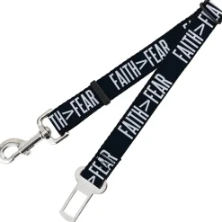 Dog Safety Seatbelt for Cars - FAITH Greater Than FEAR Navy Blue/White