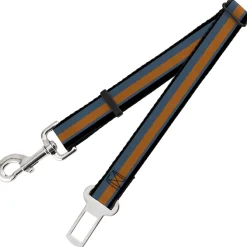 Dog Safety Seatbelt for Cars - Stripes Black/Steel Blue/Orange