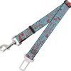 Dog Safety Seatbelt for Cars - GRATEFUL OPTIMISM BE KIND Icons Collage Blue/Red