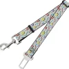 Dog Safety Seatbelt for Cars - 90s Nineties Grid Pattern Gray/Multi Pastel