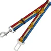 Dog Safety Seatbelt for Cars - Wonder Woman Logo Stripe/Stars Red/Gold/Blue/White