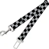 Dog Safety Seatbelt for Cars - Smiley Sad Face Checker Black/White