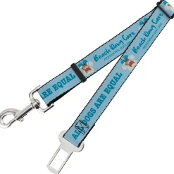Dog Safety Seatbelt for Cars - BEACH DAWG CARE ALL DOGS ARE EQUAL Blues