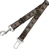 Dog Safety Seatbelt for Cars - Western COWBOY Icons Collage Tan/Browns