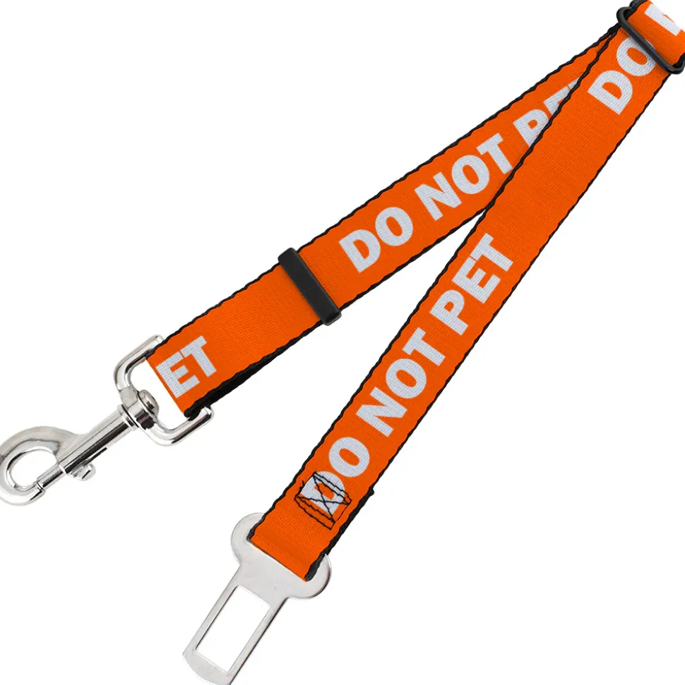 Dog Safety Seatbelt for Cars - Pet Quote DO NOT PET Orange/White