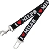 Dog Safety Seatbelt for Cars - I "HEART" MILFS Black/White/Red