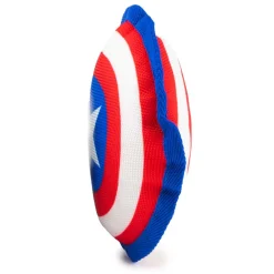 Dog Toy Ballistic Squeaker - Captain America Shield Red White Blue White