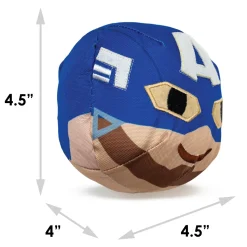 Dog Toy Ballistic Squeaker - Captain America Smiling Face Round Blue