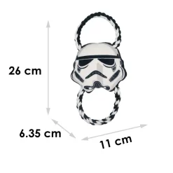 Dog Toy Plush Rope Toy - Star Wars Stormtrooper Plush + Black White Round Ropes