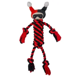 Dog Toy Rope Plush with Squeaker - Harley Quinn with Red Black Rope Body