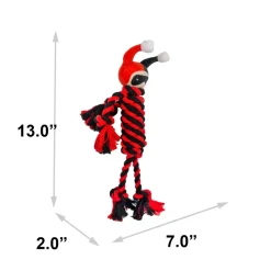 Dog Toy Rope Plush with Squeaker - Harley Quinn with Red Black Rope Body