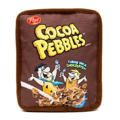 Dog Toy Squeaker Plush - Cocoa Pebbles Fred Flintstone and Barney Rubble Cereal Box Replica