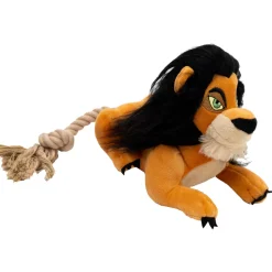 Dog Toy Squeaker Plush - Disney The Lion King Scar Full Body Pose with Rope Tail