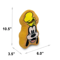 Dog Toy Squeaker Plush - Disney Goofy Smiling Face Golden Yellow