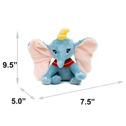 Dog Toy Squeaker Plush - Dumbo Full Body Sitting Pose Gray