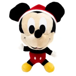 Dog Toy Squeaker Plush - Mickey Mouse Santa Hat Full Body Pose