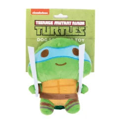 Dog Toy Squeaker Plush - Teenage Mutant Ninja Turtles Leonardo Full Body Sword Pose Blue