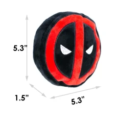 Dog Toy Squeaky Plush - Deadpool Logo Black Red White