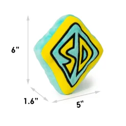 Dog Toy Squeaky Plush - Scooby Doo SD Dog Collar Logo Blue Yellow
