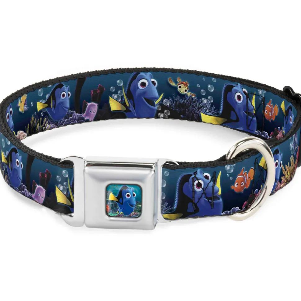 Dory Pose Full Color Seatbelt Buckle Collar - Dory Poses & Friends Under the Sea