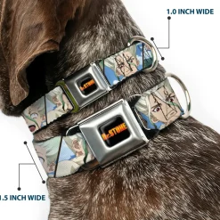 DR. STONE Title Logo Full Color Black/Orange Seatbelt Buckle Collar - Dr. Stone Senku Ishigami Expression Blocks Blues
