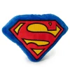 DTPT-SMBB Dog Toy Squeaky Plush - Superman Shield Blue Red Yellow