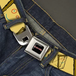 ED EDD N EDDY Title Logo Full Color Black/White/Red Seatbelt Belt - Ed Edd n Eddy Plank Smiling Face Yellow Webbing