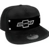 Embellishment Trucker Hat BLACK - Full Color Strap - 1965 CHEVROLET Bowtie Black/White