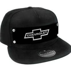 Embellishment Trucker Hat BLACK - Full Color Strap - 1965 CHEVROLET Bowtie Black/White