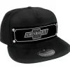 Embellishment Trucker Hat BLACK - Full Color Strap - CHEVROLET Bowtie Emblem Black/White