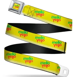ENJOY MELLO YELLO Logo Full Color Yellow/Red/Green Seatbelt Belt - ENJOY MELLO YELLO Logo Yellow/Red/Green Webbing