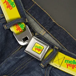 ENJOY MELLO YELLO Logo Full Color Yellow/Red/Green Seatbelt Belt - ENJOY MELLO YELLO Logo Yellow/Red/Green Webbing