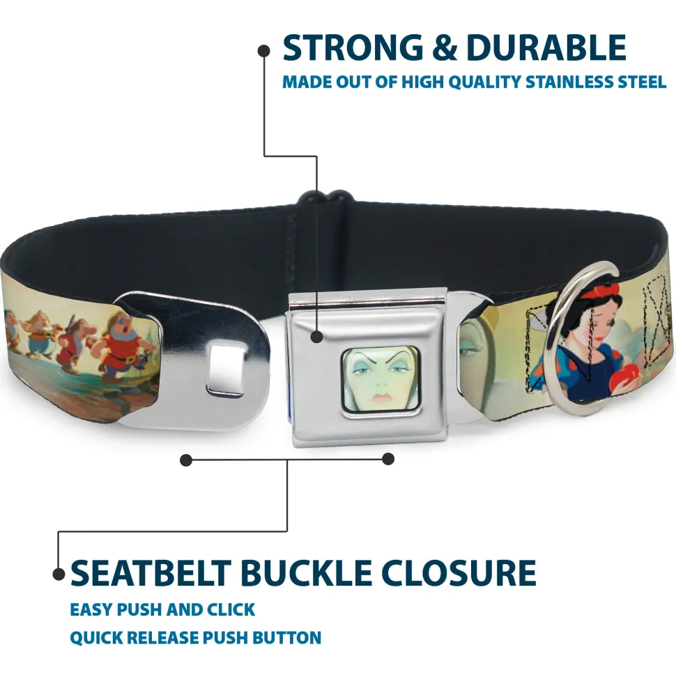Evil Queen Face CLOSE-UP Full Color Seatbelt Buckle Collar - Snow White/Dwarves/Old Witch/Evil Queen Scenes
