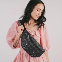 Fanny Pack - Friends Television Show Icons Outlines Scattered Black White