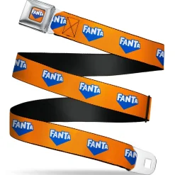 FANTA Logo Full Color Orange/Blue/White Seatbelt Belt - FANTA Logo Orange/Blue/White Webbing