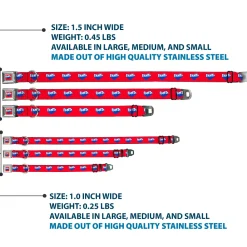 FANTA Logo Full Color Strawberry Red/Blue/White Seatbelt Buckle Collar - FANTA Logo Strawberry Red/Blue/White