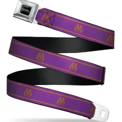 FANTASTIC BEASTS THE CRIMES OF GRINDEWALD Logo Full Color Black/White Seatbelt Belt - Fantastic Beasts The Crimes of Grindelwald Ministry of Magic Icon Purple/Gold Webbing
