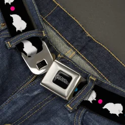 FANTASTIC BEASTS THE CRIMES OF GRINDEWALD Logo Full Color Black/White Seatbelt Belt - Fantastic Beasts The Crimes of Grindelwald Baby Niffler Pose/Dots Black/White/Pink/Blue Webbing
