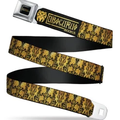 FANTASTIC BEASTS THE CRIMES OF GRINDEWALD Logo Full Color Black/Golds Seatbelt Belt - Fantastic Beasts The Crimes of Grindelwald OBSCURUS BOOKS Binding Black/Golds Webbing