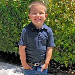 FANTASTIC BEASTS THE CRIMES OF GRINDEWALD Logo Full Color Black/Golds Seatbelt Belt - Fantastic Beasts The Crimes of Grindelwald OBSCURUS BOOKS Binding Black/Golds Webbing