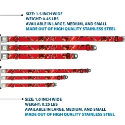 Flash 2023 Title Logo Full Color White/Yellow/Red Seatbelt Buckle Collar - The Flash 2023 2-Poses Close-Up Reds