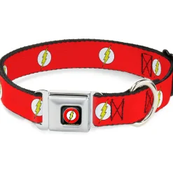 Flash Logo Black Seatbelt Buckle Collar - Flash Logo Red/White/Yellow