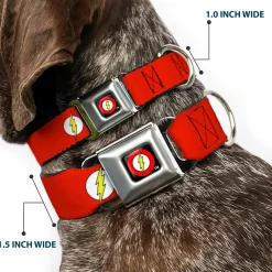 Flash Logo Black Seatbelt Buckle Collar - Flash Logo Red/White/Yellow